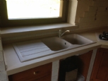 Piano cucina in ceramica Neolith Basalt Beige spessore 12 mm,costa veletta 55mm