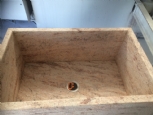  Lavandino in Siwakashi spazzolato 70 x 45 x 30 con fondo scavato per pendenza